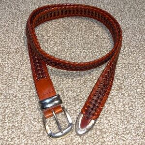 Vintage Men's Fossil 42" Brown Braided Leather Belt